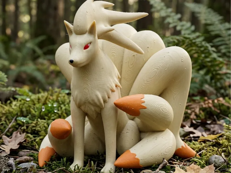 Ninetales Pokemon Figure Multi-Color Print