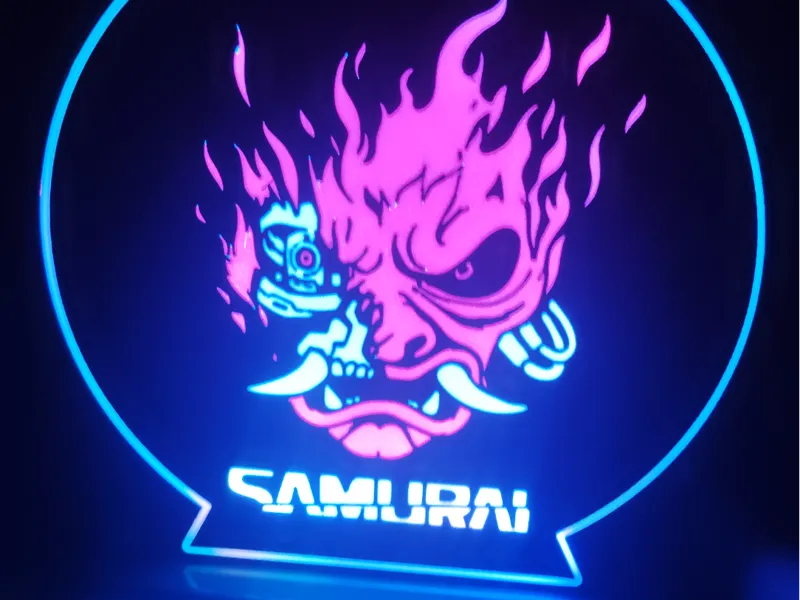 Lampe Led Cyberpunk Samurai