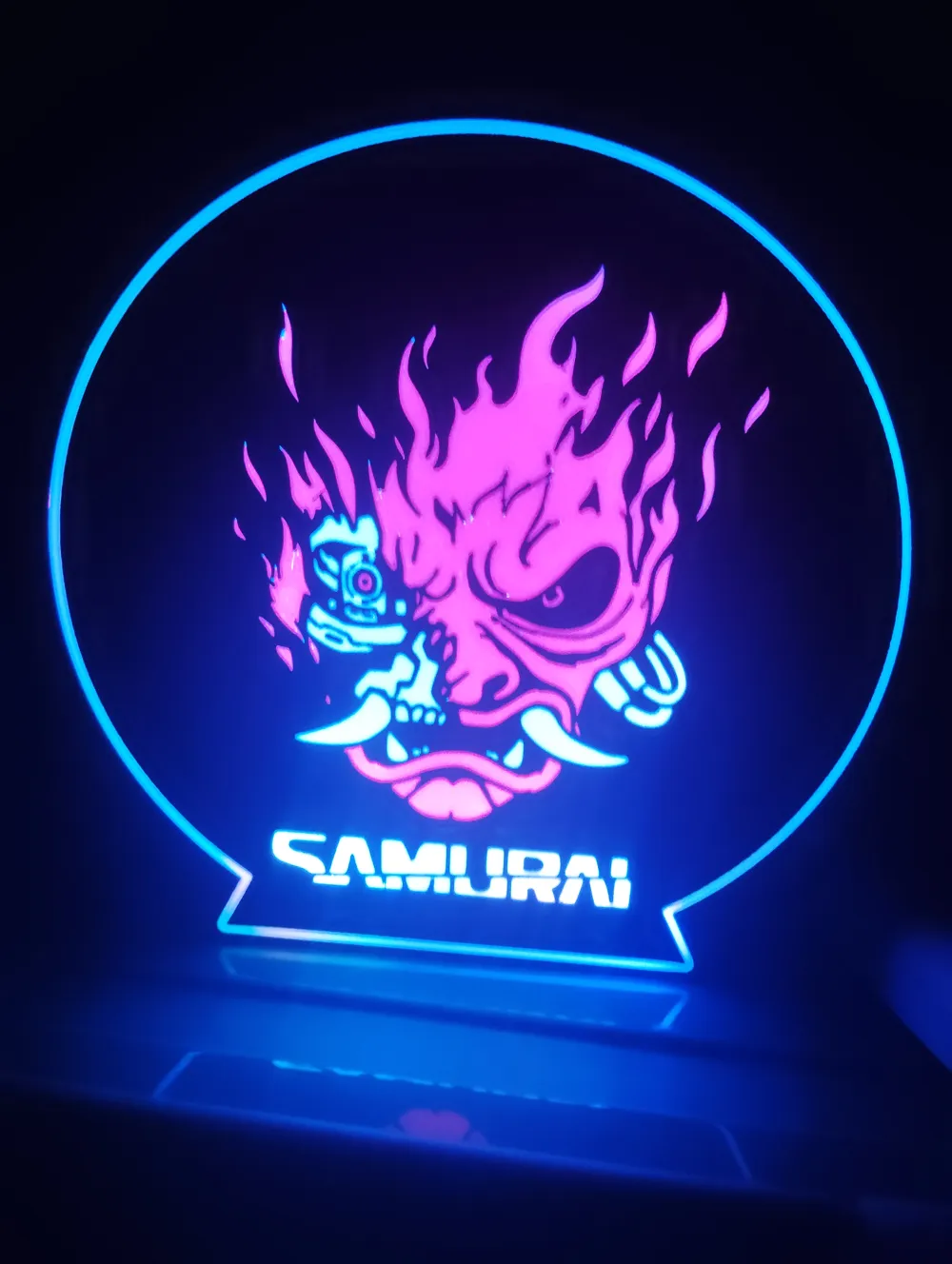Samurai Led Cyberpunk Samurai LED Lamp by OxymoonMakerWorld: Download Free 3D Models