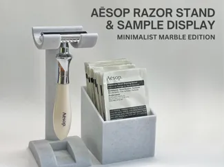 Aesop Razor Stand & Sample Box - Minimalist Marble
