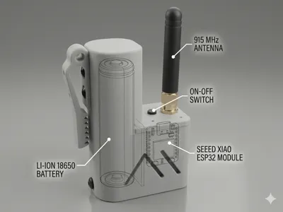Seeed Studio XIAO ESP32 Case  Antenna + 18650  
