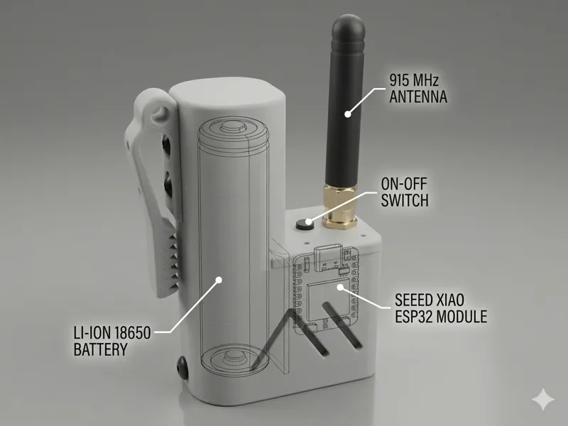 Seeed Studio XIAO ESP32 Case  Antenna + 18650  