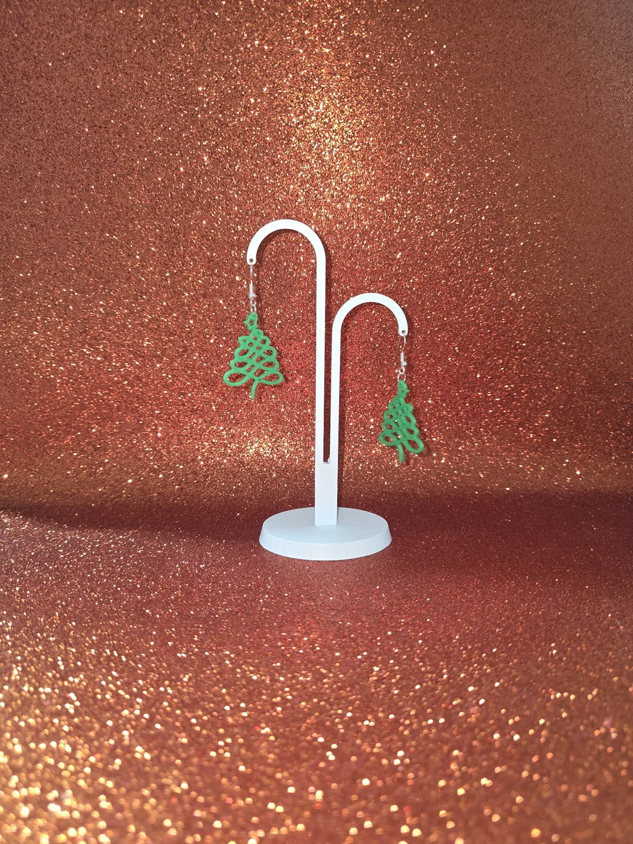 Christmas tree of lines earrings view 3