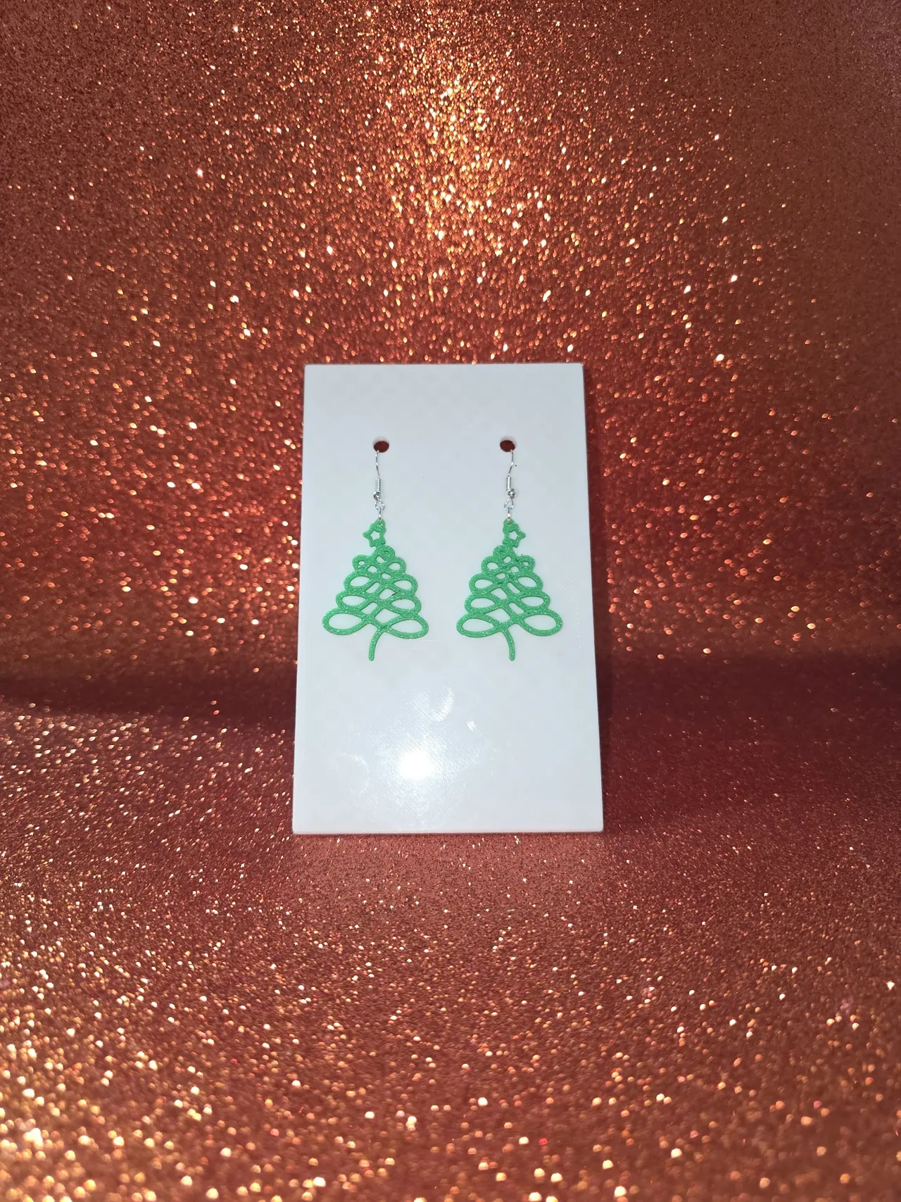 Christmas tree of lines earrings view 2