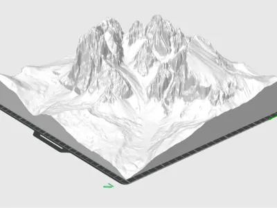 Monte Sassolungo (Langkofel) Topographic 3D Model