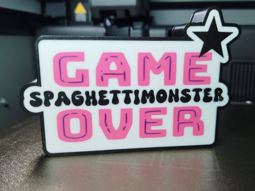 Leuchtbox GAME OVER SPAGETTIMONSTER Lichtkasten