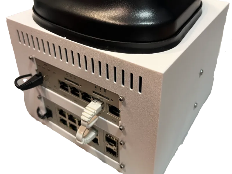 Teltonika RUTX50 box, antenna and TSW200 Switch