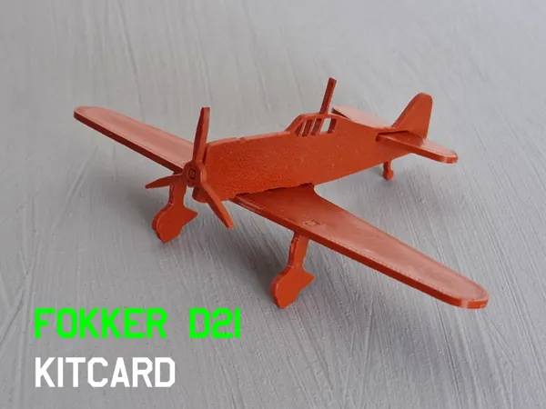 Maquette carte de l'avion Fokker D.XXI