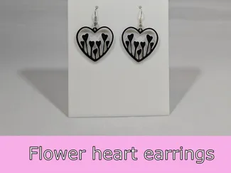 Flower heart earrings