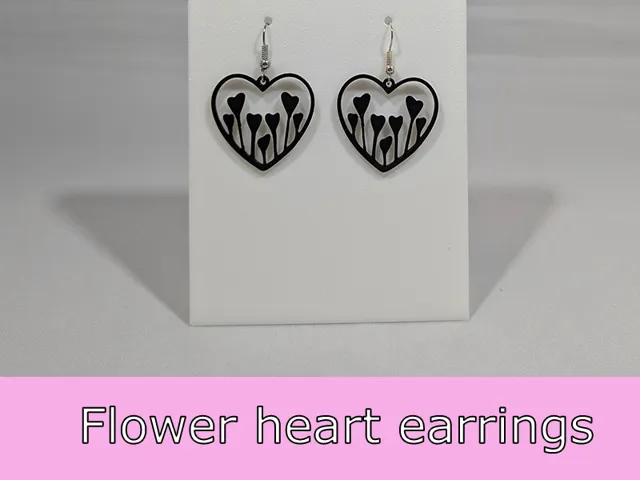 Flower heart earrings