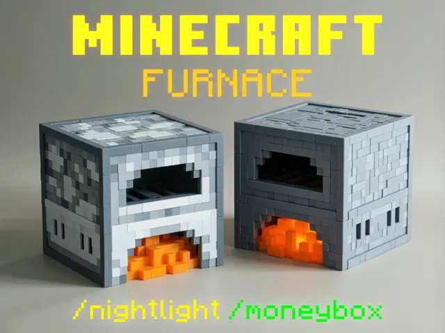 Minecraft Furnace Nightlight with Secret Money Box