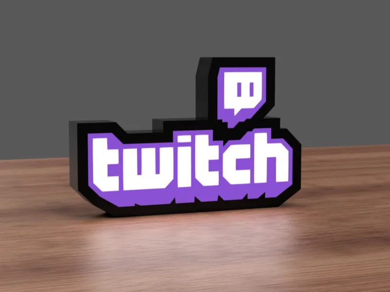 Twitch logo lightbox LED lamp