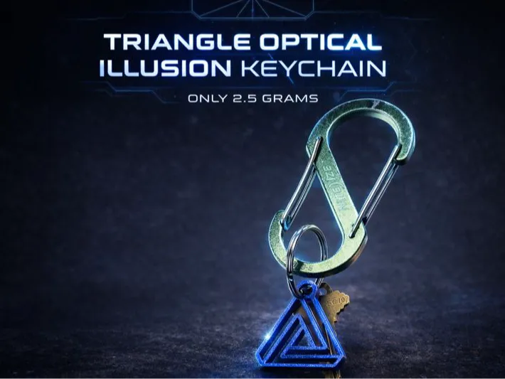 Triangle optical illusion keychain