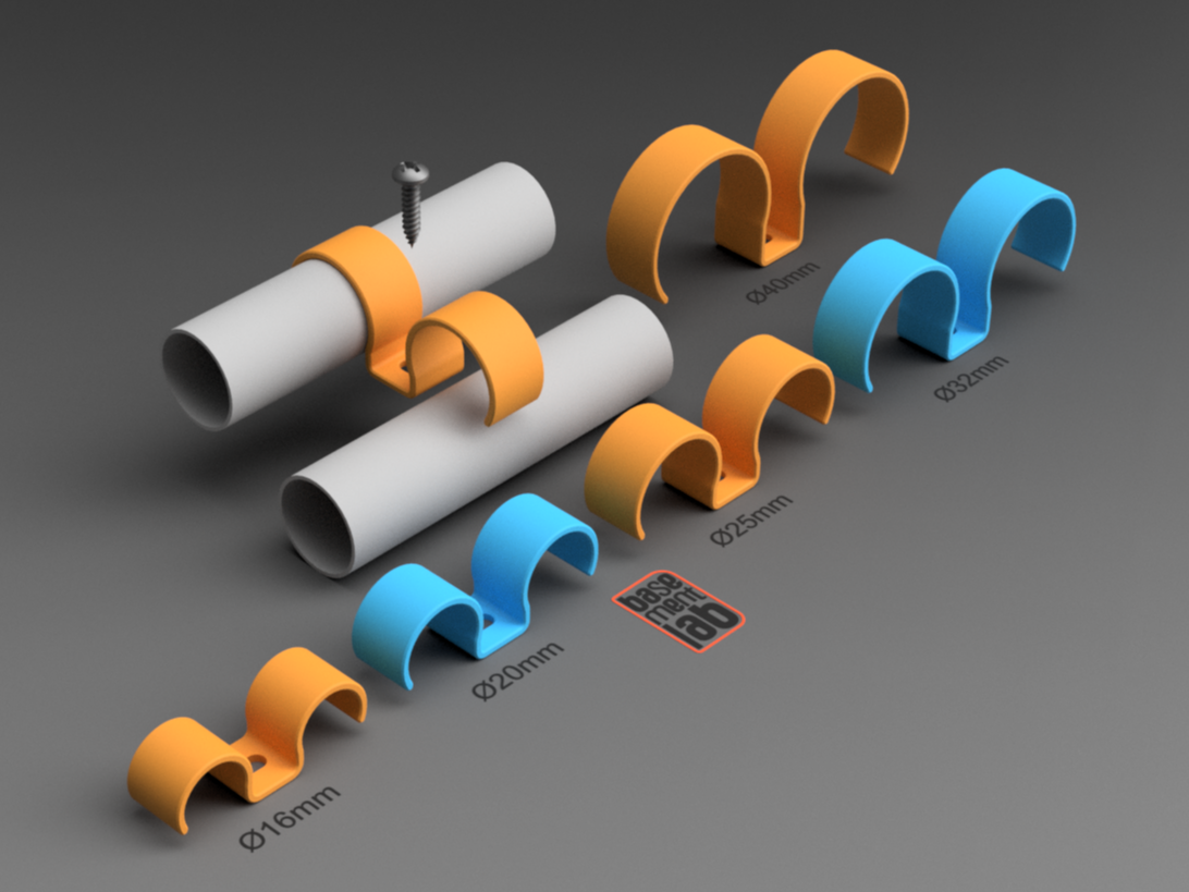 Double Routing Pipe Clamps - Fissatubo doppio