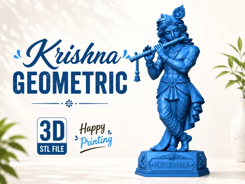 Letrero o emblema decorativo: Krishna Geometric — referencia de MakerWorld