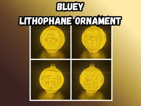 Décoration de Noël lithophanie Bluey