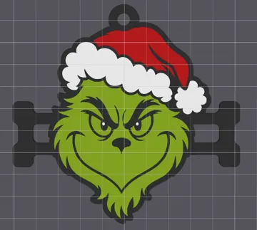 Accesorio para sujetar ligas de cabello: Christmas Grinch Hair Tie Holder Keychain — vista de referencia 4