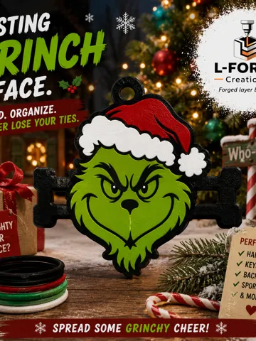Accesorio para sujetar ligas de cabello: Christmas Grinch Hair Tie Holder Keychain — vista de referencia 2