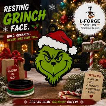 Accesorio para sujetar ligas de cabello: Christmas Grinch Hair Tie Holder Keychain — vista de referencia 3