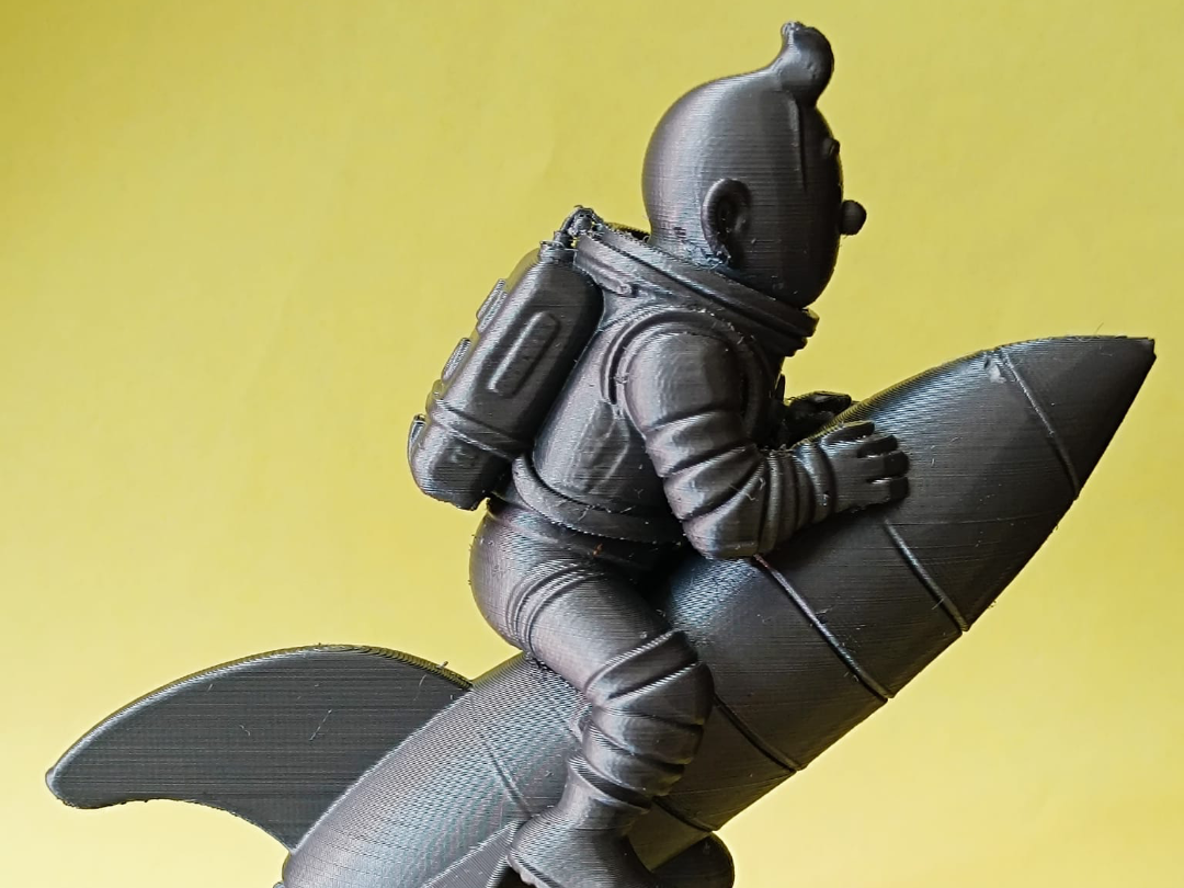 Tintin Astronaut Riding a Rocket fan art