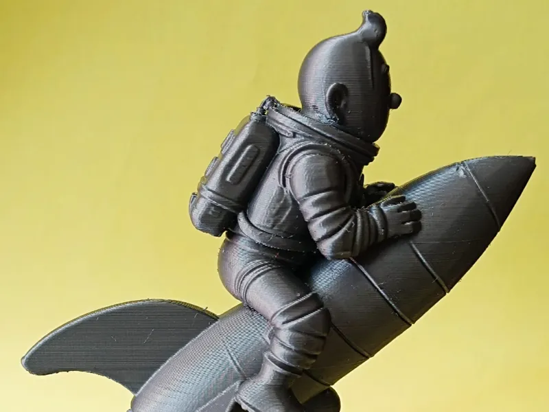 Tintin Astronaut Riding a Rocket fan art