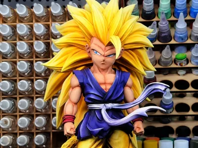 Son Goku in Super Saiyan 3 mode 