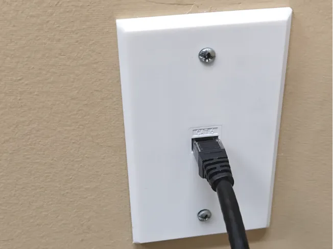 Single RJ45 Plate Chamfered