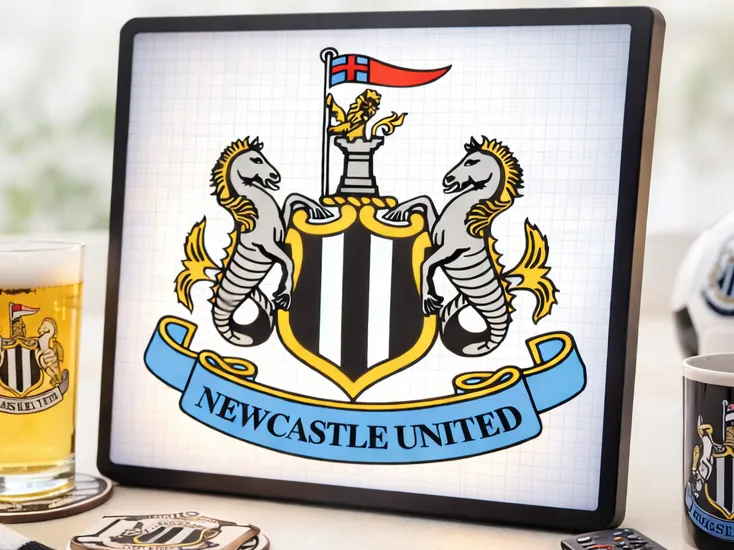 Newcastle United light CMYK up lithophane