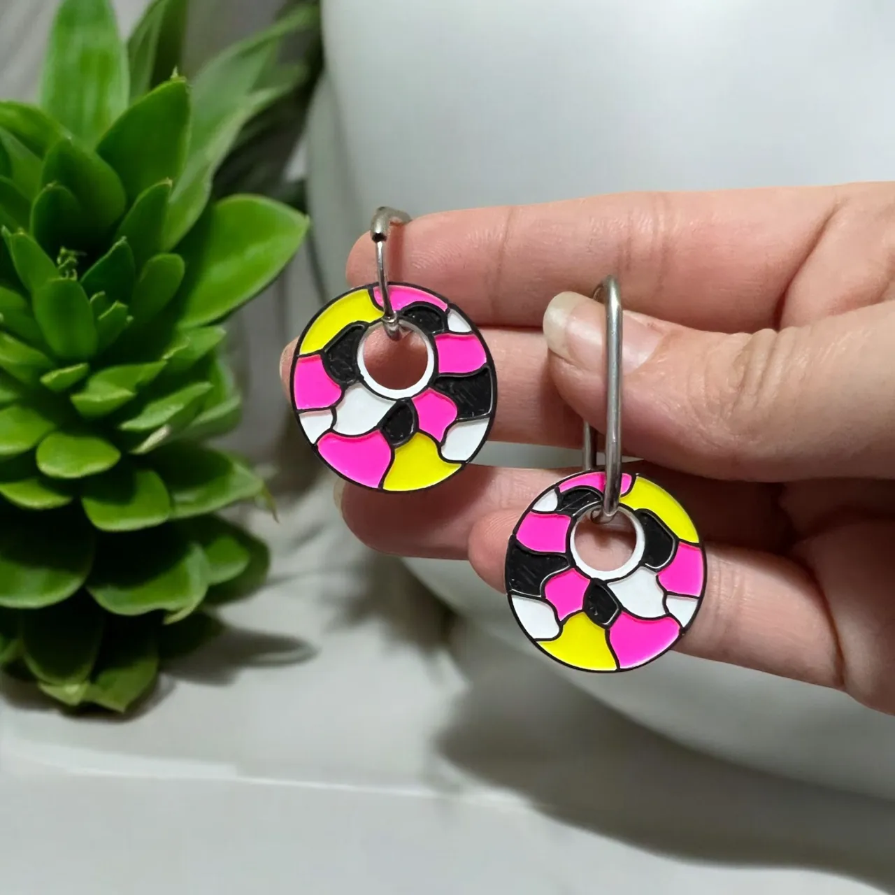 pendientes circulo colores view 2
