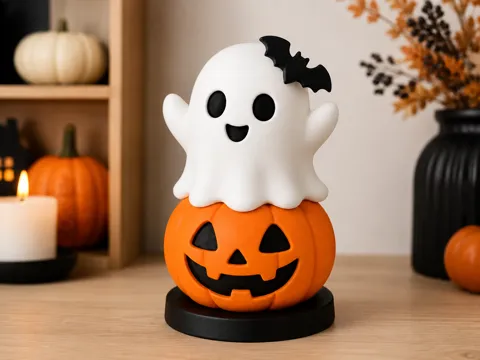 Adorno temático: Boo on a Pumpkin – Cute Halloween Decor — referencia de MakerWorld