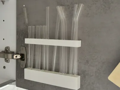 Straw Holder for the Kitchen Cabinet Door