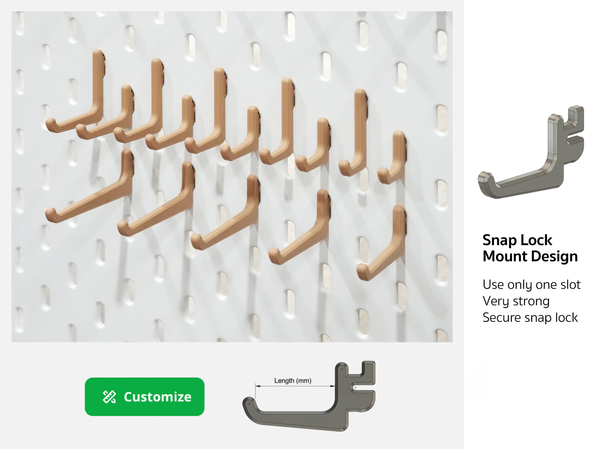 Customizable Skadis Hook