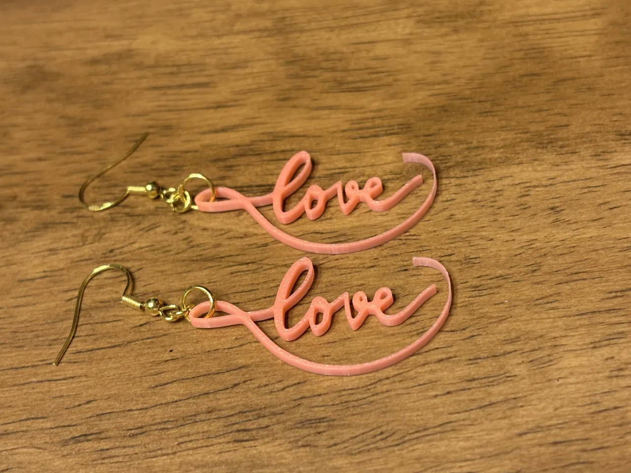 Love Script Valentines Day Earrings view 3