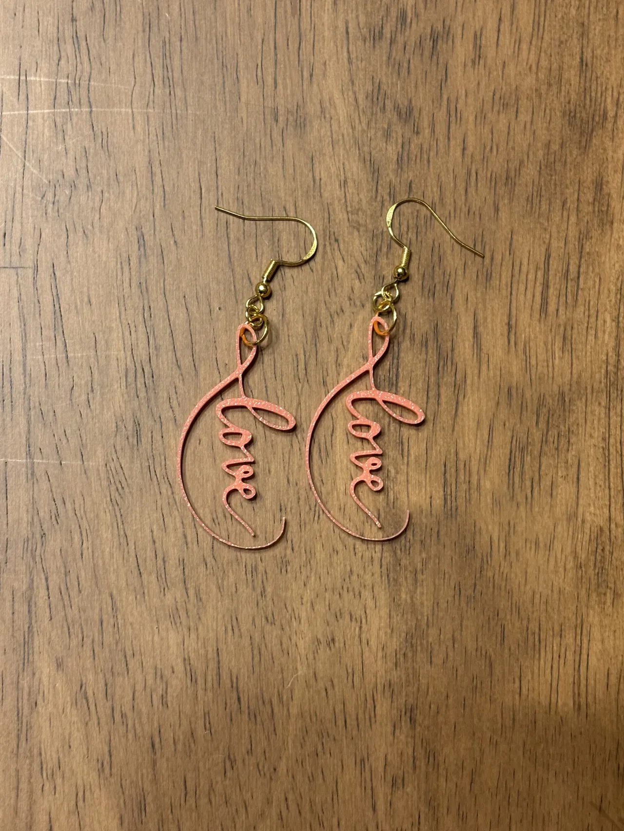 Love Script Valentines Day Earrings view 2