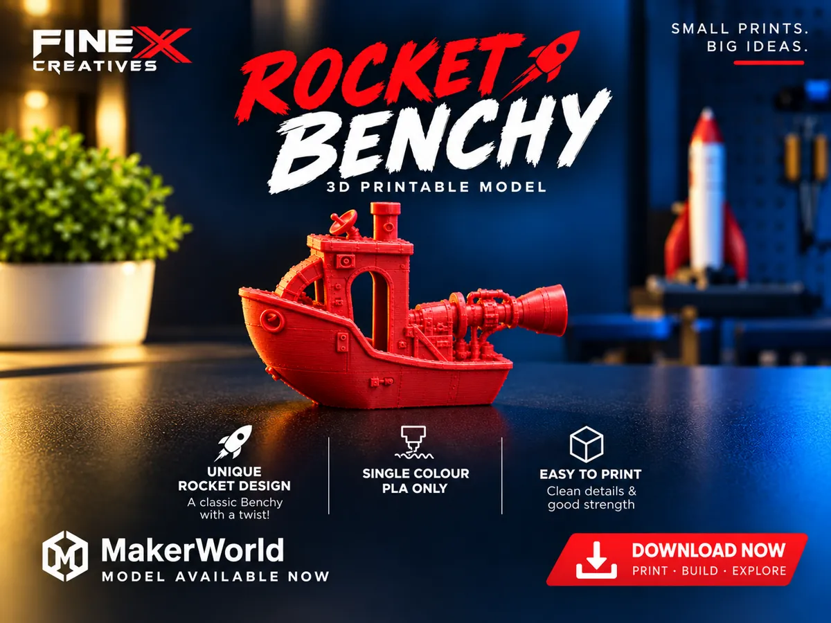 Rocket Benchy - Free 3D Print Model - MakerWorld