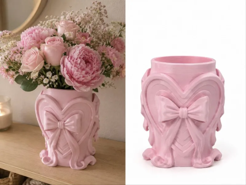 Pink Bow Butterfly Vase