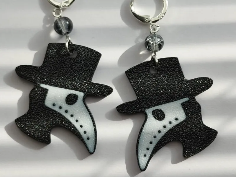 Plague doctor earrings