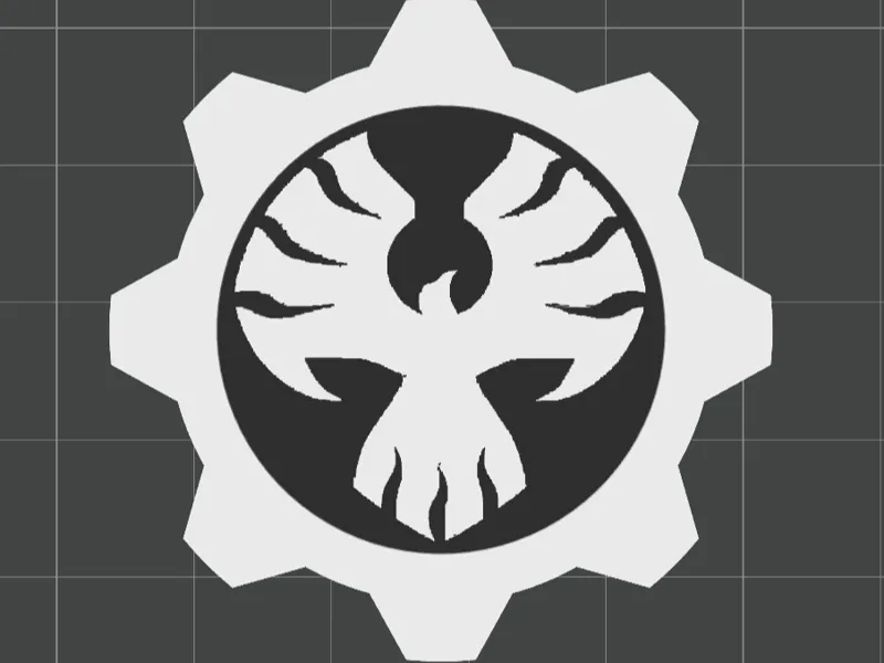 Gears 4/5 Minimalistic COG Phoenix Omen Keychain