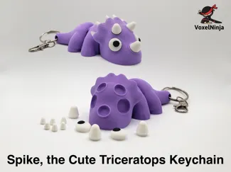 Spike the Triceratops Flexi & Keychain