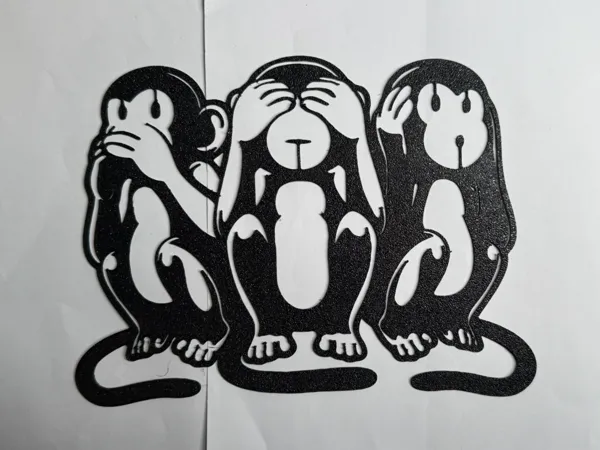 Silhouette des trois singes de la sagesse