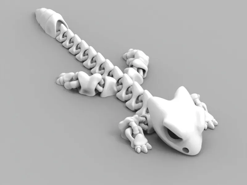 Articulated dragon skeleton for keychain 025