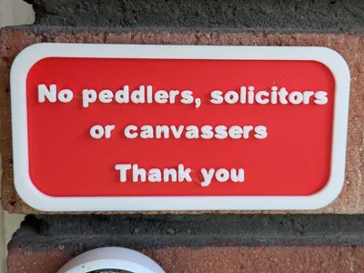 No peddlers, solicitors, or canvassers sign