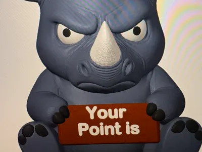 Angry / Grumpy Rhino with Slogan