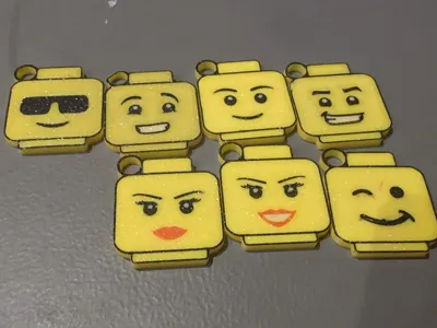 Minifig Head Keychains