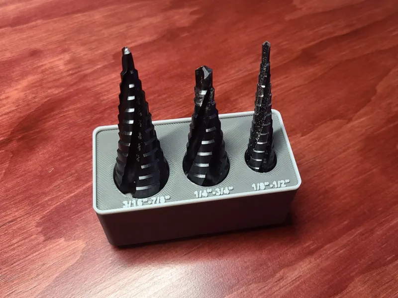 Gridfinity Step Drill Bit Holder