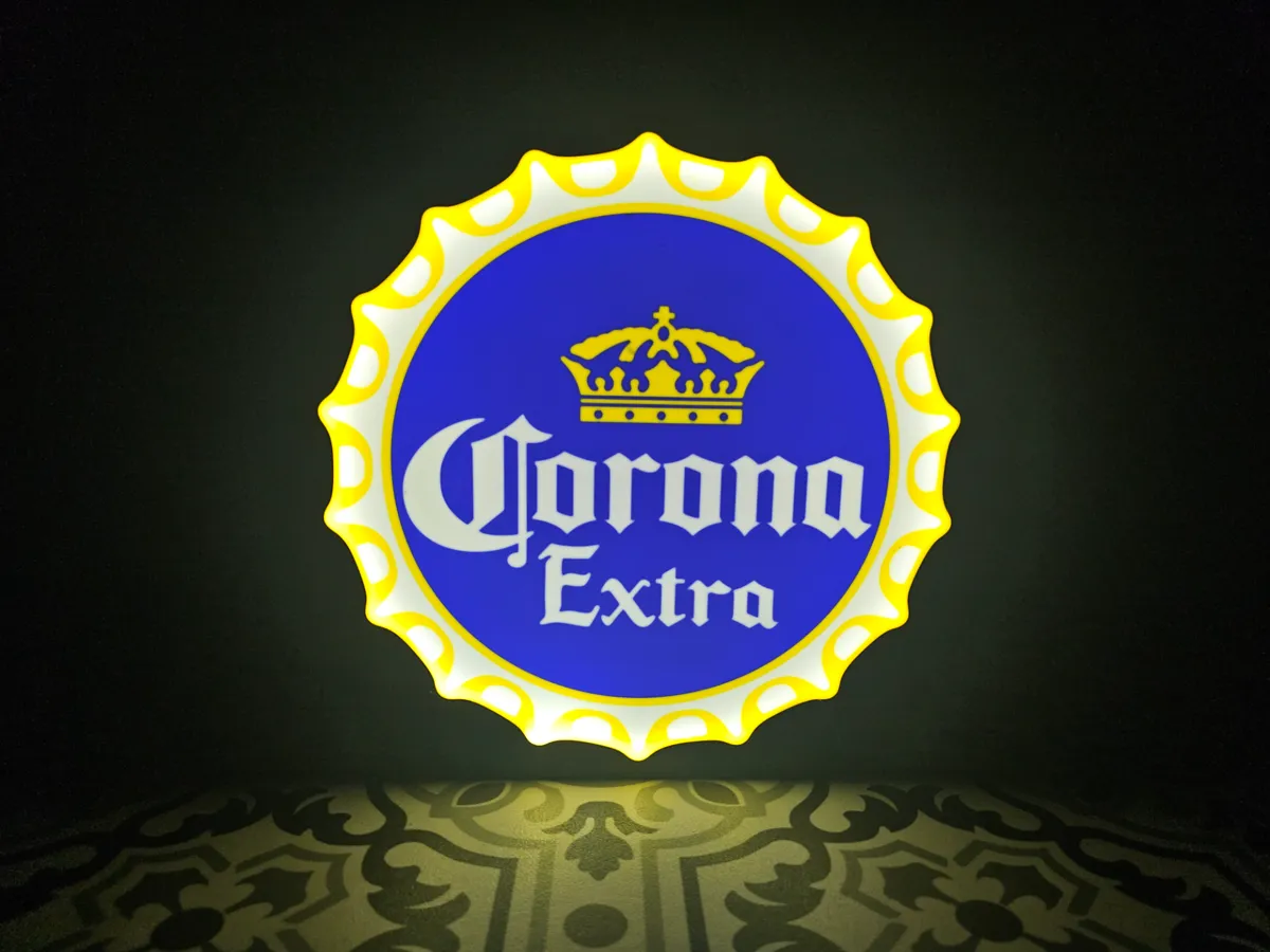 Corona Bottle Cap LED Lightbox Sign - Free 3D Print Model - MakerWorld