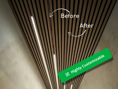 Acoustic panel cable cover and connector | WoodUpp