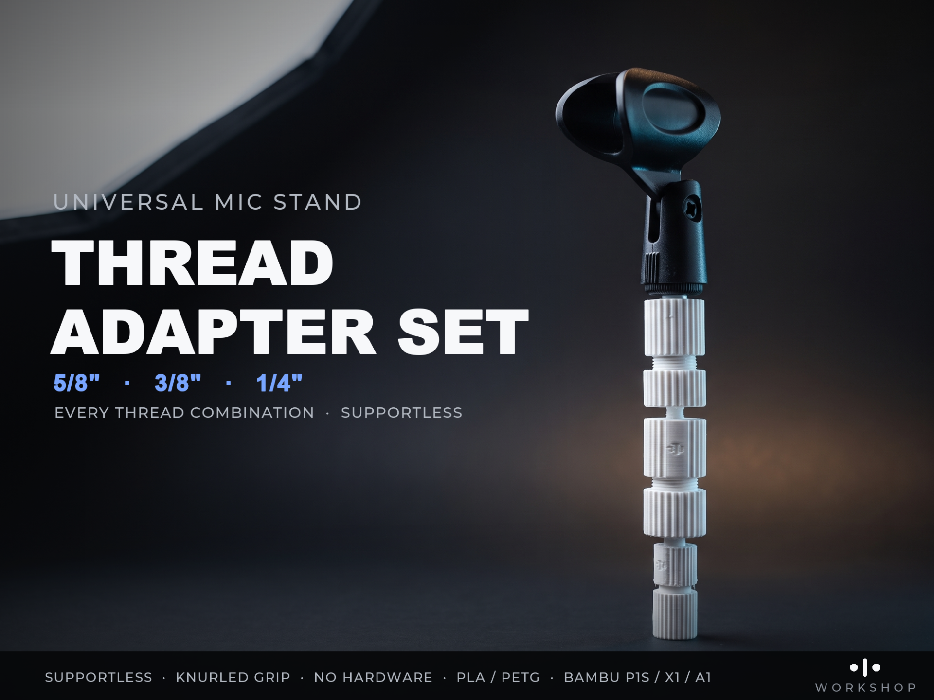 Universal Mic Stand Thread Adapter Set