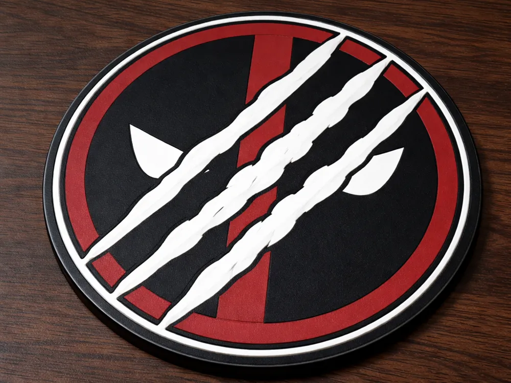 Deadpool vs Wolverine Logo 3 Colors - Free 3D Print Model - MakerWorld