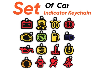 Set of Car indicator light keychains